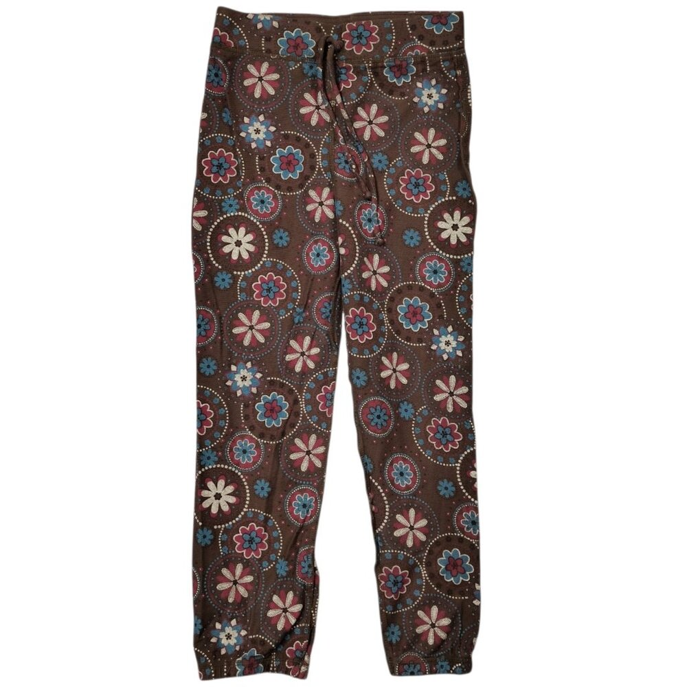 Eyeshadow Girl's Pants Brown Floral Mandala Print Size Medium 10-12